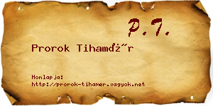 Prorok Tihamér névjegykártya